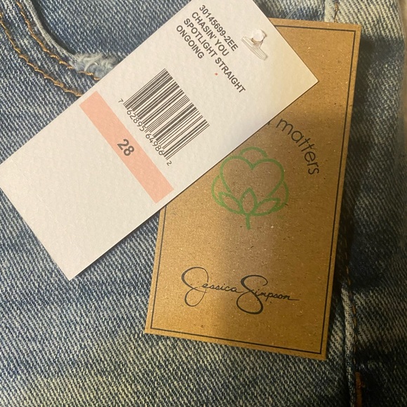 NWT Jessica Simpson Straight Leg Jeans. 5pkt. Raw Hem. Spotlight High Rise Slim - Picture 6 of 10